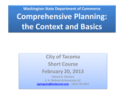 Washington State Department of Commerce Comprehensive