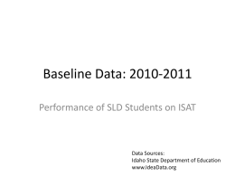 Baseline Data: 2010-2011