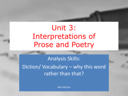 Unit 3: Interpretations of Prose and Poetry