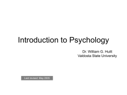 General Psychology: Introduction (I)