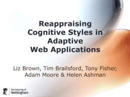 Reappraising Cognitive Styles in Adaptive Web Applications