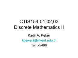CTIS154-01,02,03 Discrete Mathematics II