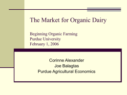 The Market for Organic Dairy