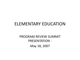 ELEMENTARY EDUCATION - Massachusetts Department of Higher