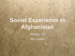 Soviets in Afghanistan - Dr. Charles Best Secondary School