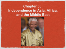 Chapter 33: Africa, the middle east and asia in the era of