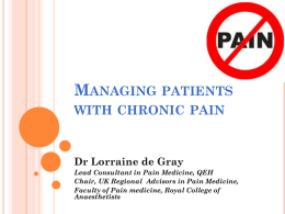 Managing patients with chronic pain
