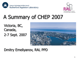 A Summary of CHEP 2007 - Science and Technology Facilities