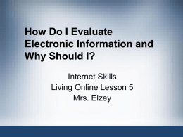 How Do I Evaluate Electronic Information?