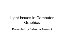 Light Issues in Computer Graphics