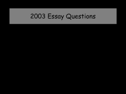 2003 Essay Questions