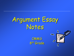Persuasive Essay Notes - cm201-u