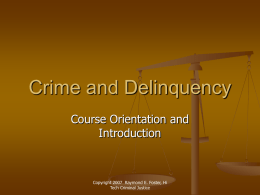 CJ330 Crime and Delinquency