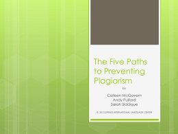 The Five Paths to Preventing Plagerism