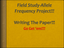 Field Study-Allele FrequencyProject