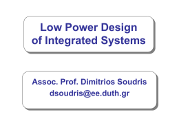 Low Power Design of Integrated Systems