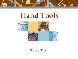 Hand Tools - Safetyman's Corner