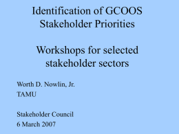 Identification of Stakeholder Requirements