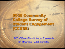 2003 Community College Survey of Student Engagement …