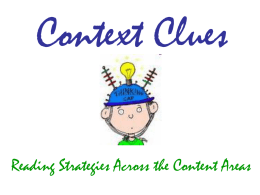 Context Clues - SVHS/JCIB Literacy Strategies