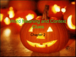 Word Meaning and Context Clues