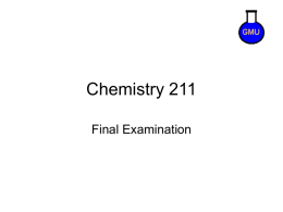 Chemistry 211 - George Mason University