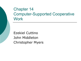Chapter 14 Computer-Supported Cooperative Work