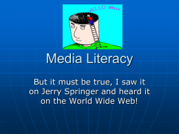 Media Literacy - Greenwich Public Schools