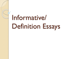 Informative Essays - Pine Valley Elementary School