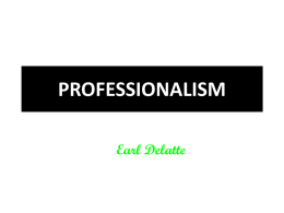 PROFESSIONALISM - HVAC Excellence