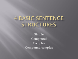 4 Basic Sentence structures