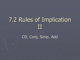 7.2 Rules of Implication II - Coastal Carolina University