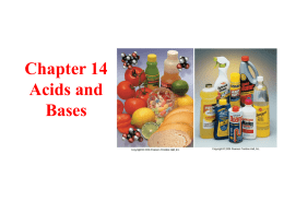 Chapter 14 Acids and Bases - West Lafayette Community