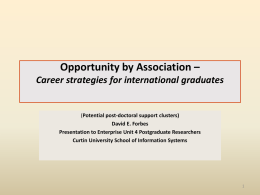 Opportunity by Association – Career strategies for