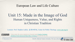 European Law and Life Culture Made in the Image of God
