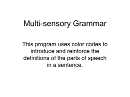 Multisensory Grammar - Mrs. Culp's 5th Grade Language Arts