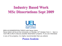 MSc Dissertations Sept 2009