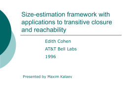 Size-estimation framework with applications to transitive