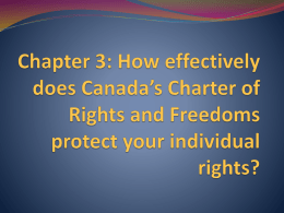 Chapter 3: How effectively does Canada’s Charter of Rights
