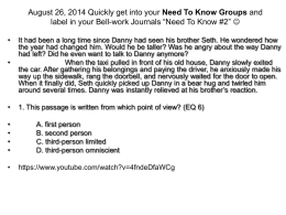 August 26, 2014 Quickly get into your Need To Know Groups