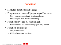 Chapter 3 - Functions