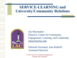SERVICE-LEARNING and University/Community Relations