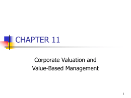 Corporate Valuation, Tool Kit