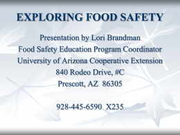 How Food Safe Are You? - University of Arizona