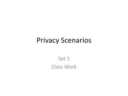 Privacy Scenarios - University of Alabama