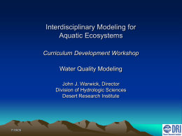 Interdisciplinary Modeling for Aquatic Ecosystem