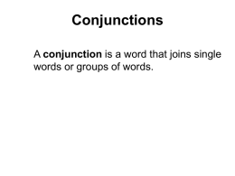 Conjunctions - Home - Ms. Blain's English Class Website