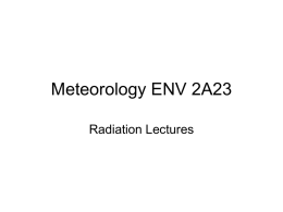 Meteorology ENV 2A23 - University of East Anglia