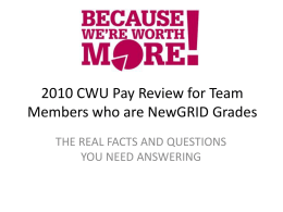 2010 CWU Pay Review for Team Members who are NewGRID Grades
