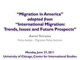 Jeffrey S. Passel Immigration Studies Program The Urban